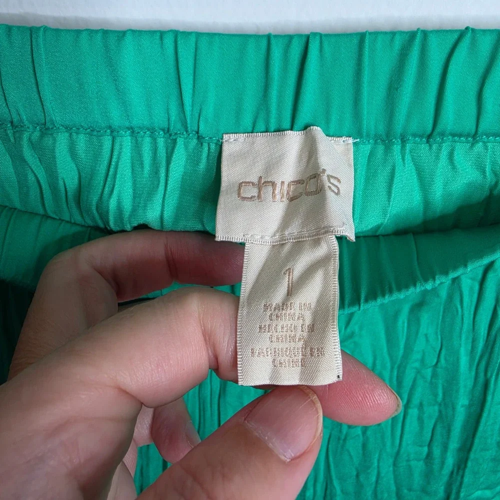 Chico's Crinkle Pleated Maxi Skirt Womens 1 (Medium)